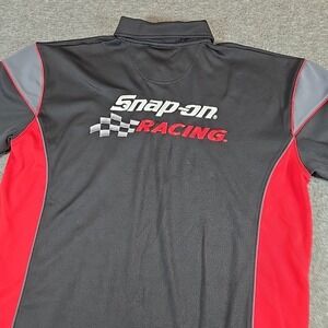Snap On Racing Tools Polo Shirt Black Red Short Sleeve Mens Pullover Size L